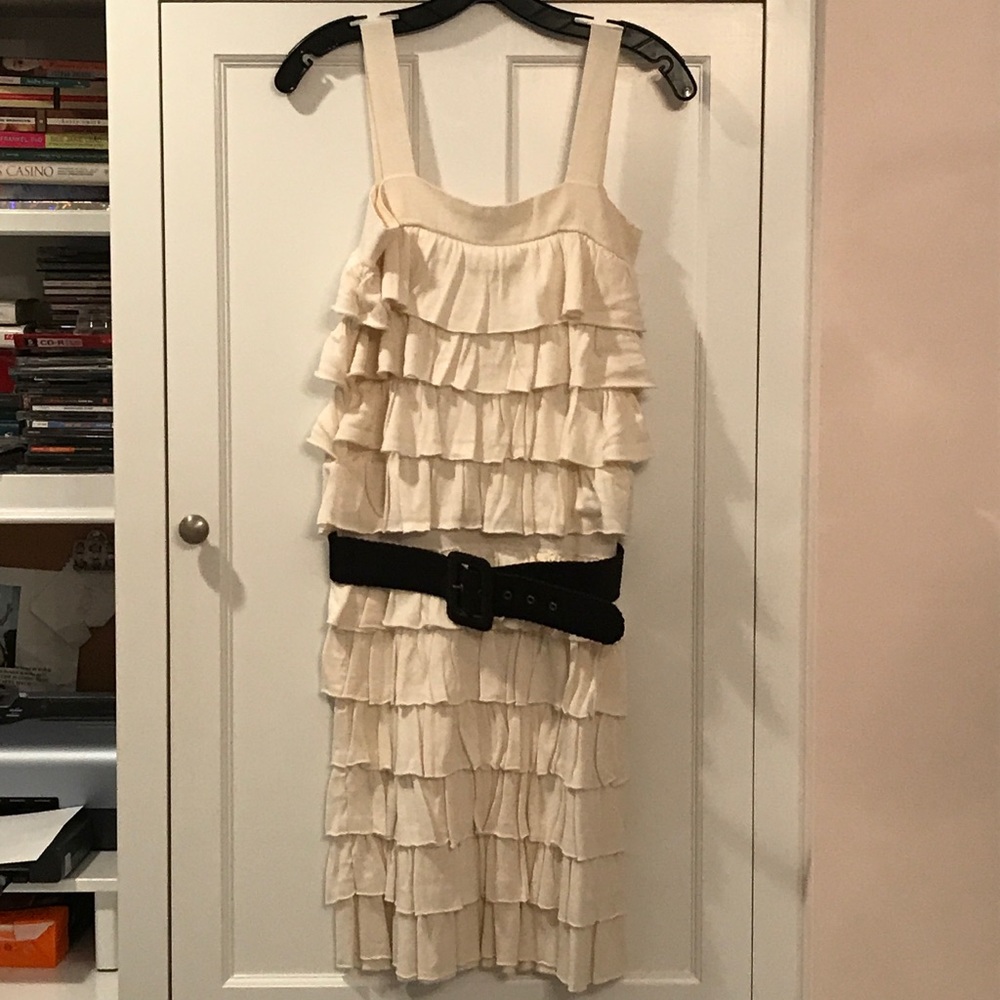 Alice & Olivia Tiered Ruffle Belted Dress